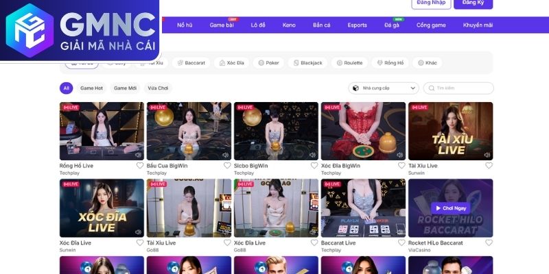 Sảnh casino trực tuyến phát trực tiếp từ studio